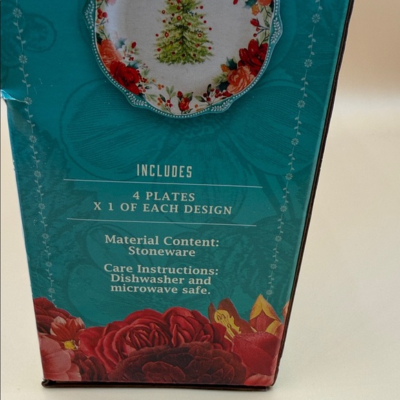 The Pioneer Woman Floral Holiday Dinner Plate 4 piece Set - Picture 4 of 6